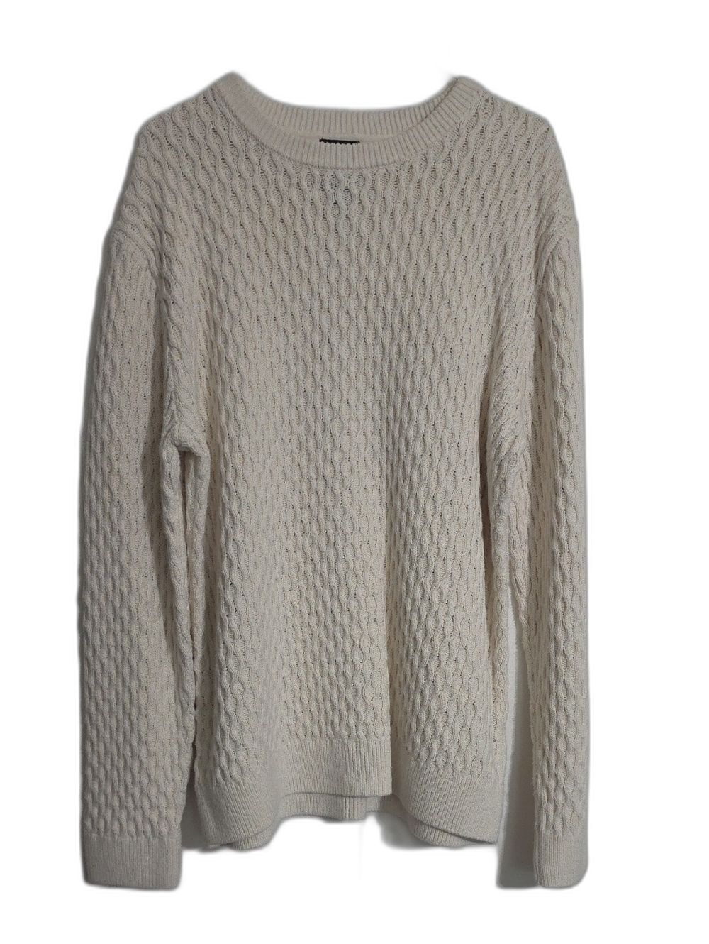 H&M Mens Cream Cable Knit Sweater